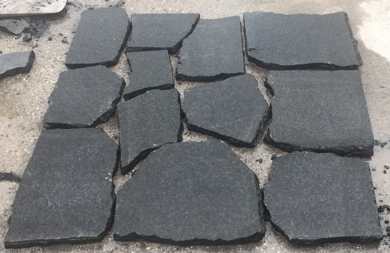 Charcoal Black Granite Crazy Paving
