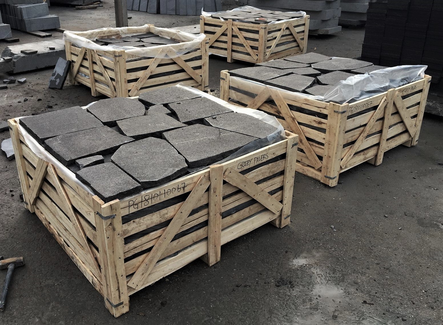 Charcoal Black Granite Crazy Paving