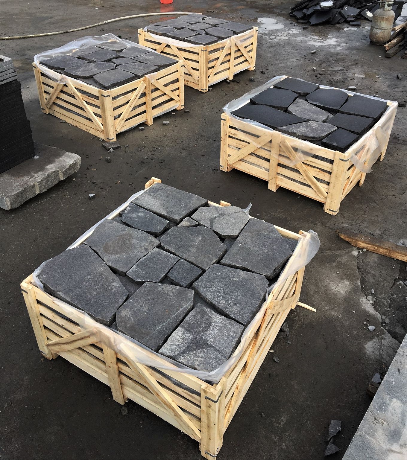 Charcoal Black Granite Crazy Paving
